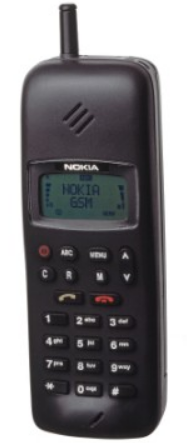 Nokia于1992年发布第一款GSM数字手机Nokia 1011