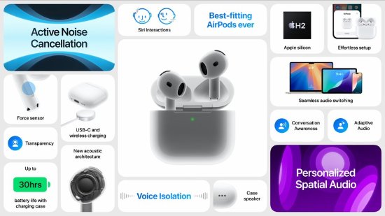 Apple宣布AirPods 4即将上市：9月20日开售，主动降噪版179美元起